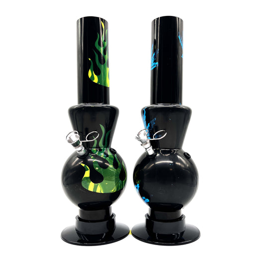 12" BLACK Acrylic Water Pipe Bong , Assorted Pattern Color ( PIP280 )_1