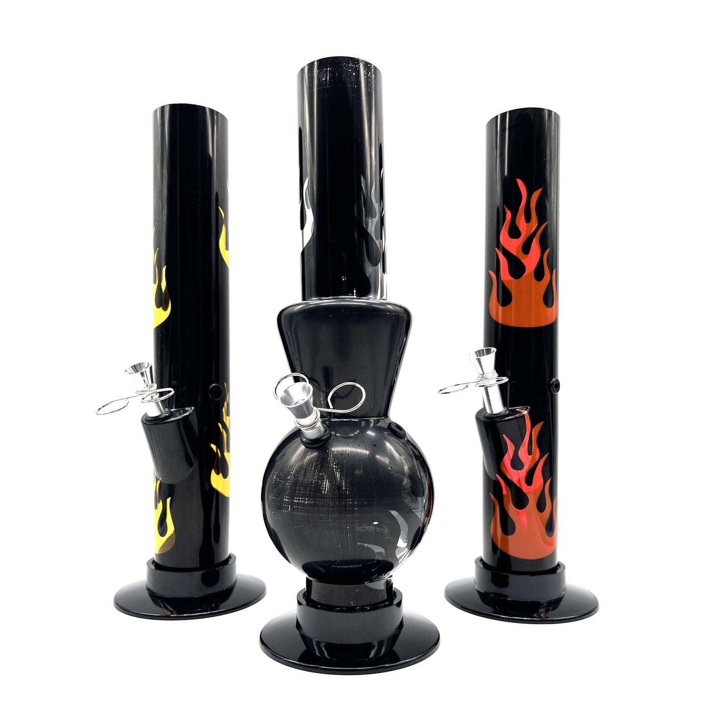 12" BLACK Acrylic Water Pipe Bong , Assorted Pattern Color ( PIP280 )_0