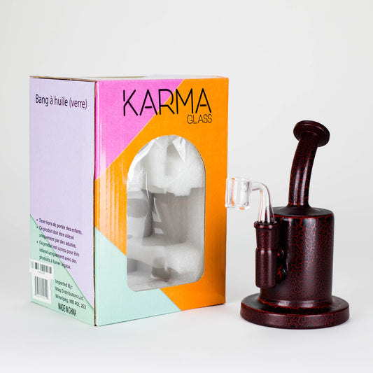 Karma | 6" Red Lightning Plated Inline Glass Dab Rig_1