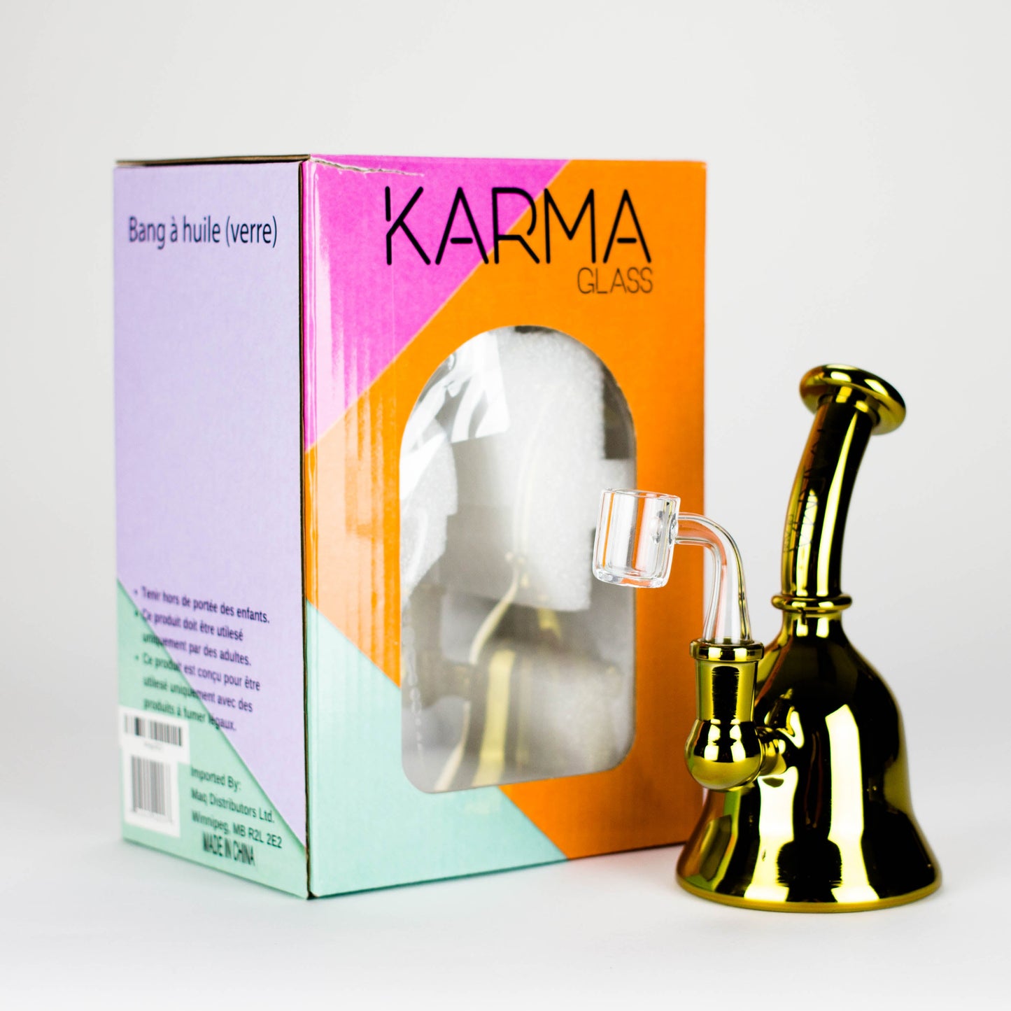 Karma | 6" Metallic Gold Kettle Glass Dab Rig_2