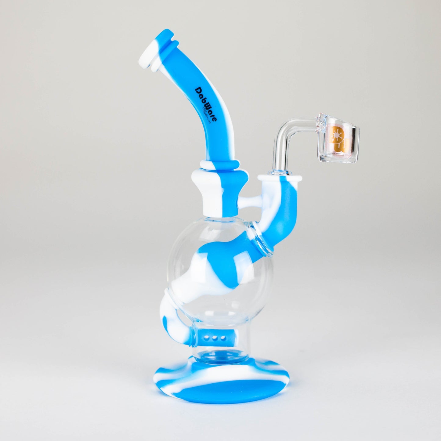 Dabware | Silicone Rig Platinum Global Incycler Rig (Blue/White)_2