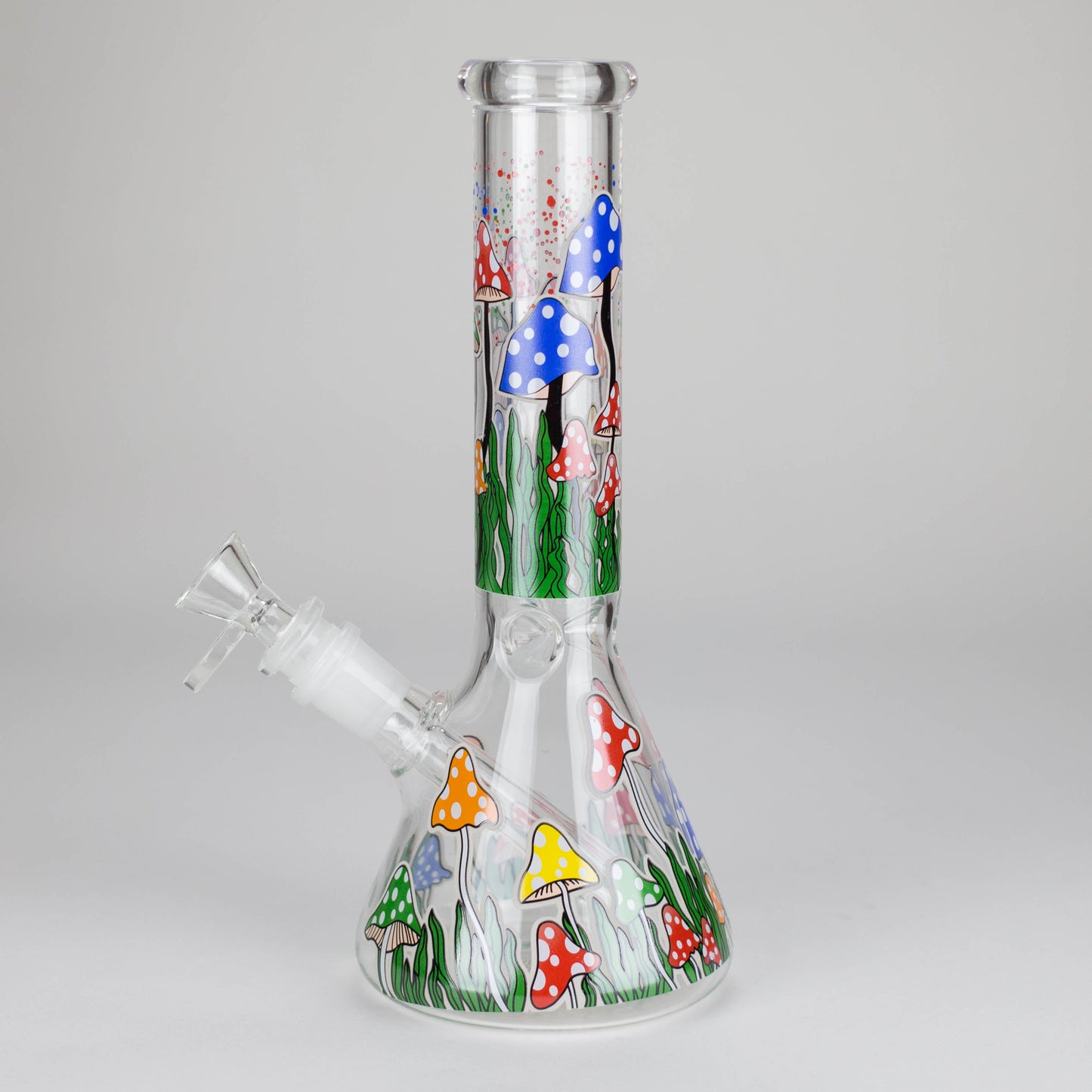 10" Glow in the dark Glass Bong With Mushroom Design_2
