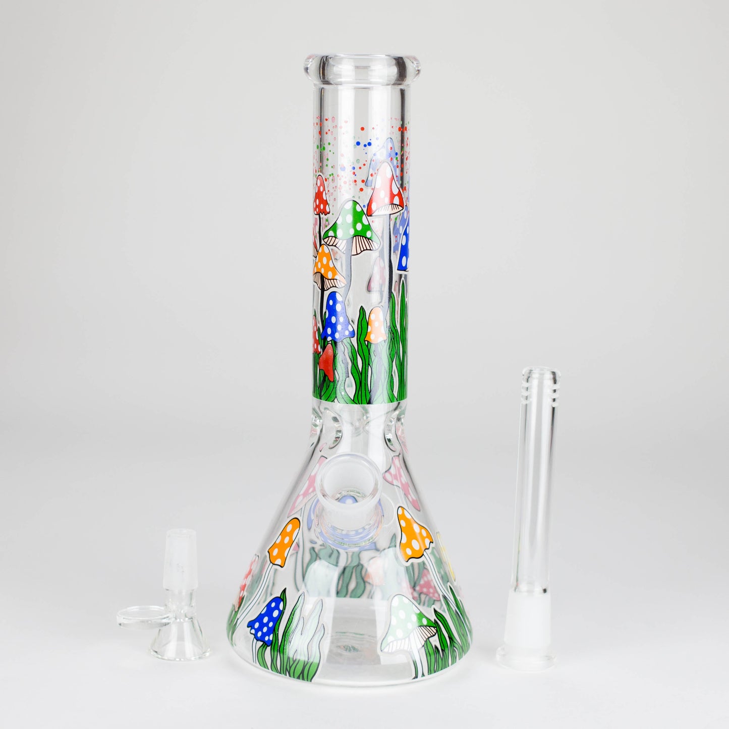 10" Glow in the dark Glass Bong With Mushroom Design_7