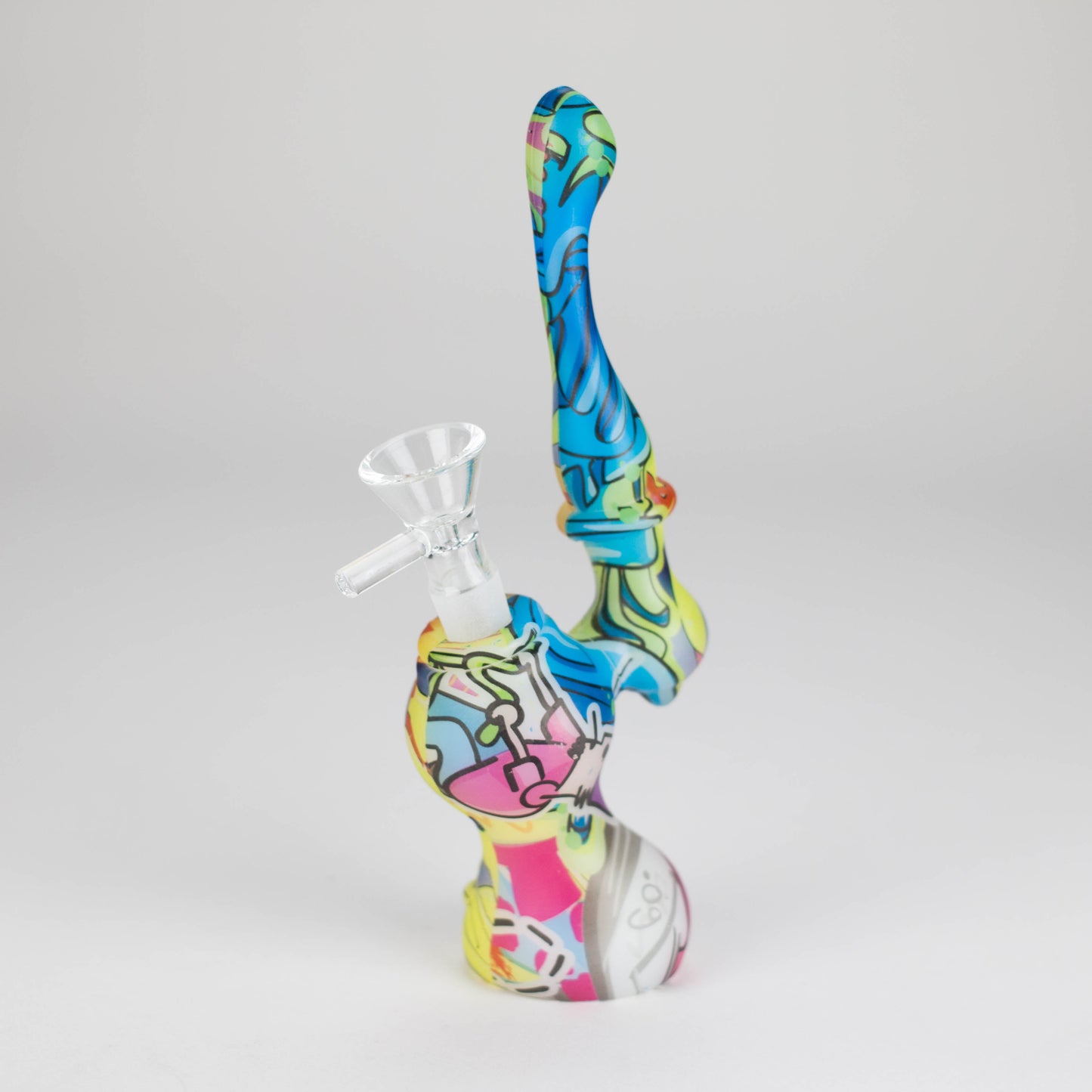 7" Single chamber graphic silicone bubbler-Assorted_2