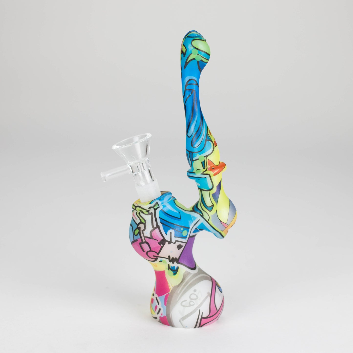 7" Single chamber graphic silicone bubbler-Assorted_3