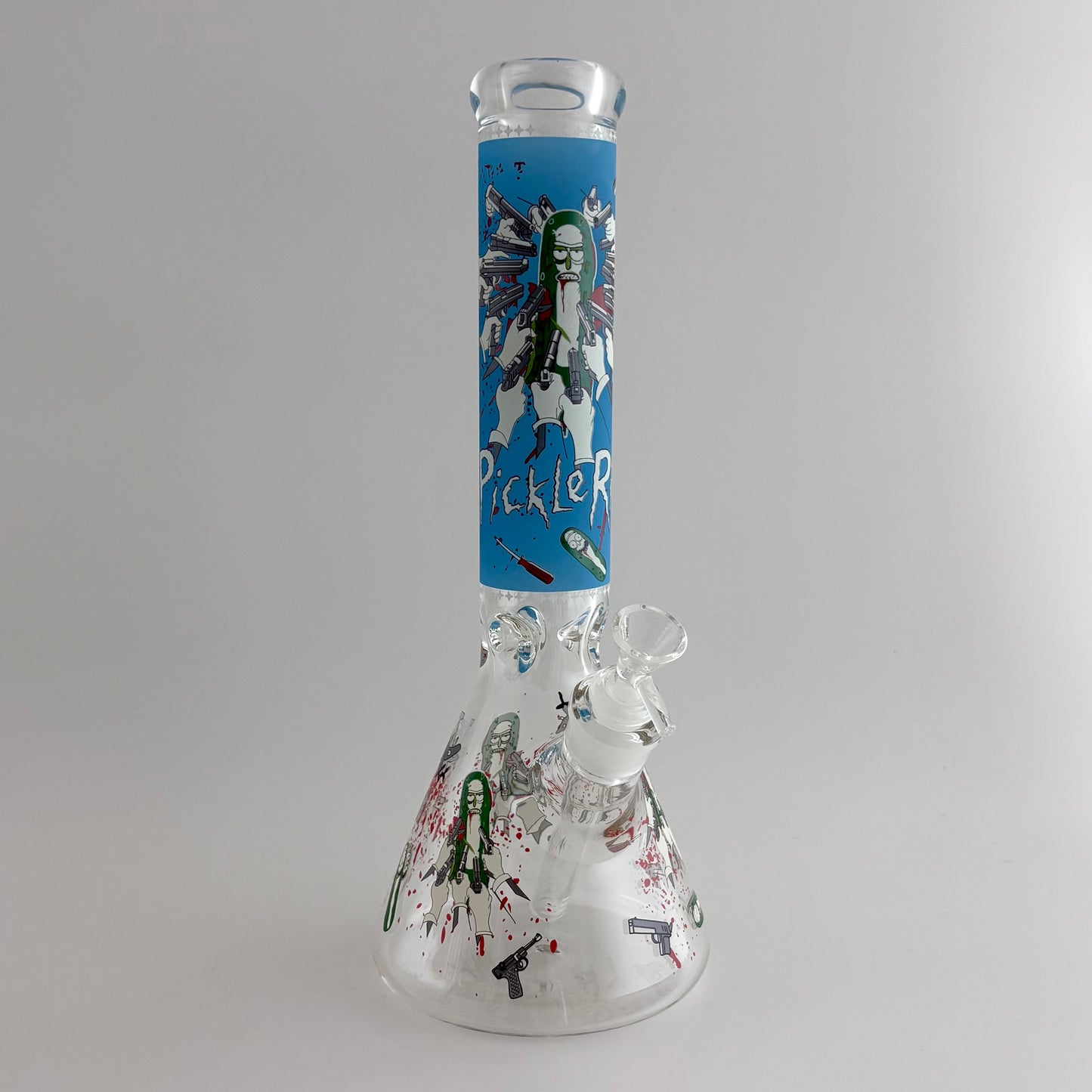 14" Glow in the Dark Cartoon Beaker Bong – 7mm Thick Borosilicate Glass