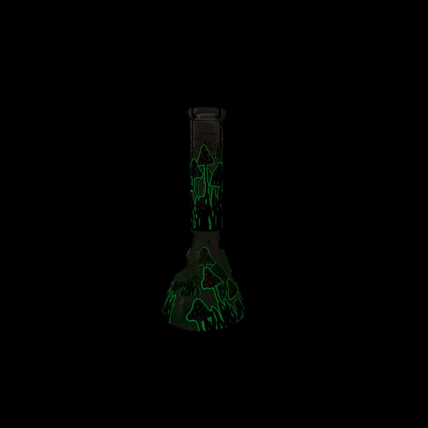 10" Glow in the dark Glass Bong With Mushroom Design_1