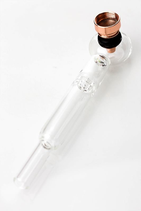 5.5" Glass tube pipe TP006 with metal screen Box of 24_4