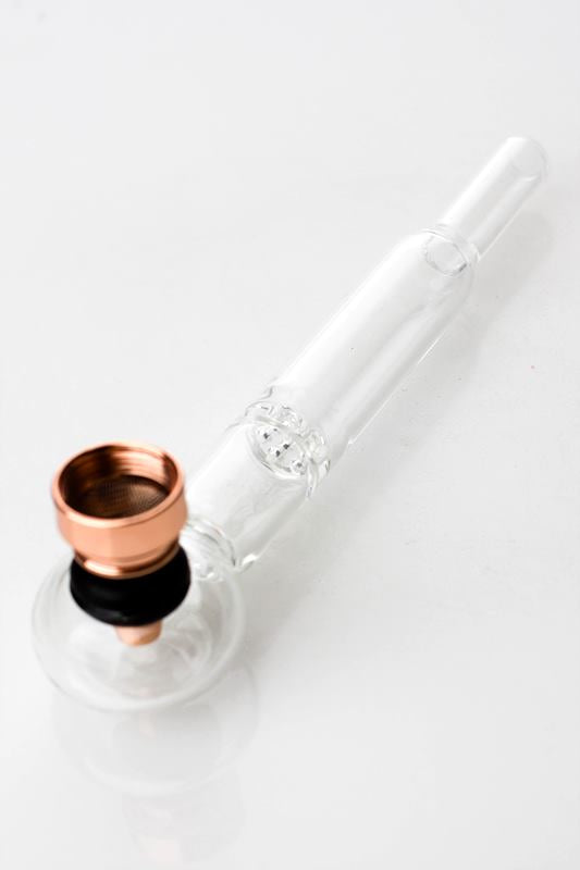 5.5" Glass tube pipe TP006 with metal screen Box of 24_5