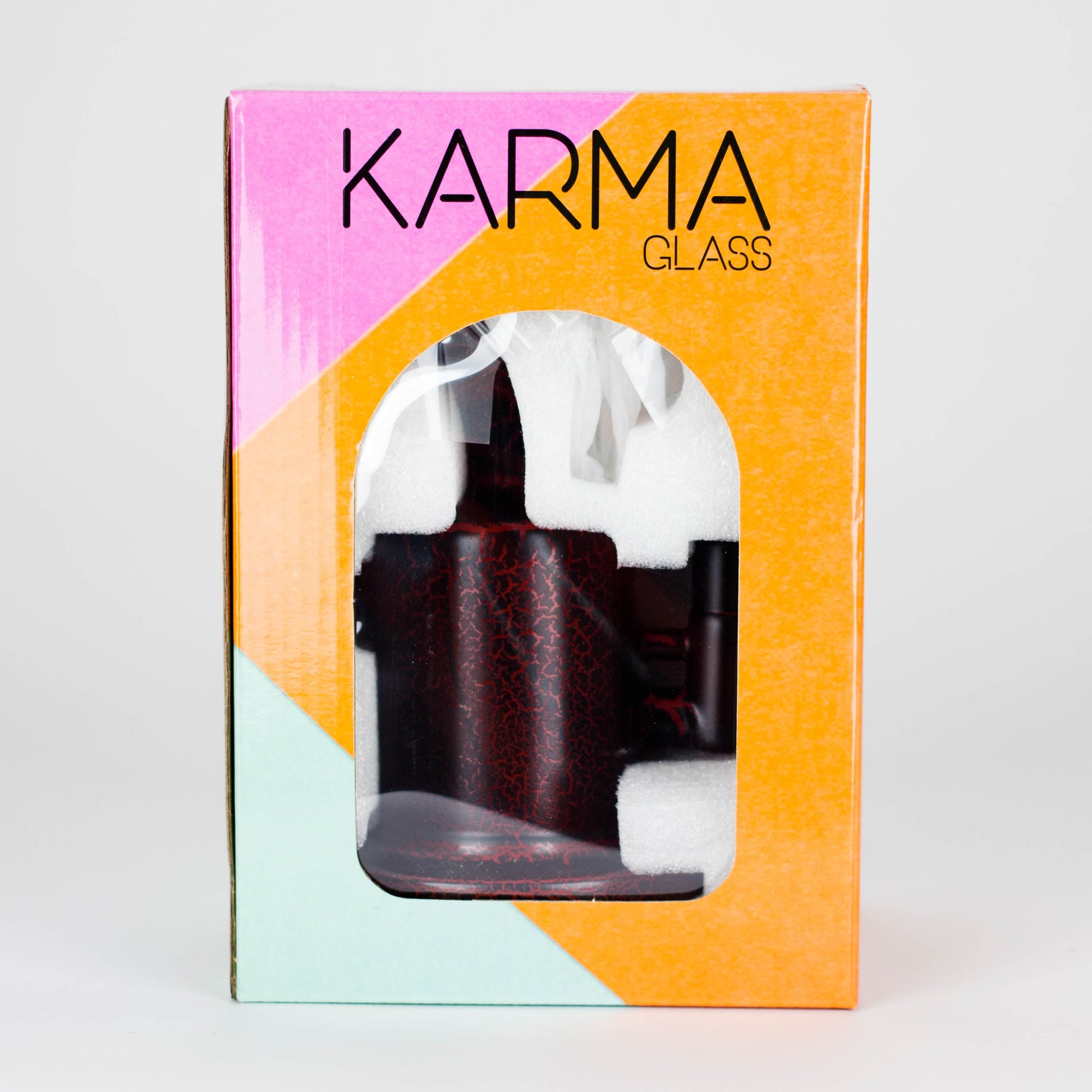 Karma | 6" Red Lightning Plated Inline Glass Dab Rig_7