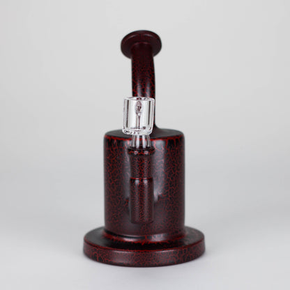 Karma | 6" Red Lightning Plated Inline Glass Dab Rig_3