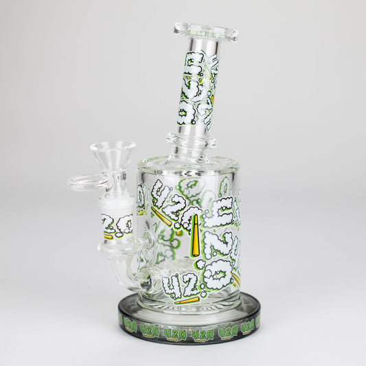 7" Color accented Glass Bong With Perc- 420 Special Edition_0