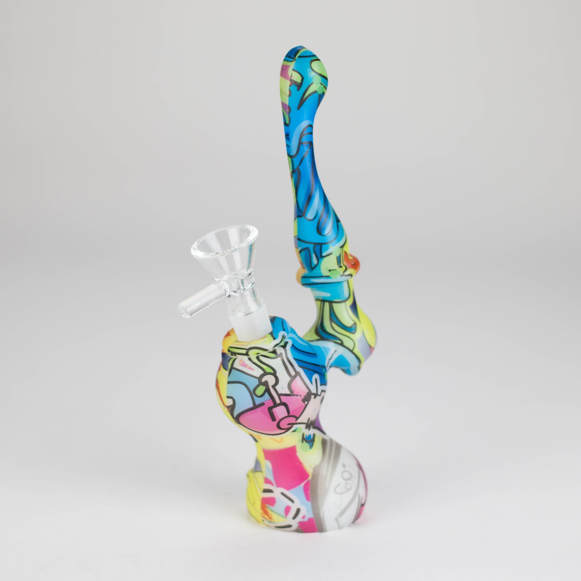 7" Single chamber graphic silicone bubbler-Assorted_2