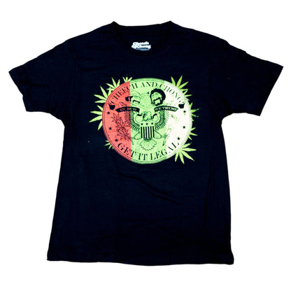 Cheech & Chong | "Leaves Outside Circle" Men's T-Shirt Black - Officially Licensed