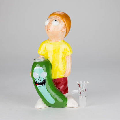 7.75″ Vintage Hippie Boy Ceramic Bong – Cartoon-Inspired Fun Design [ES085WP]