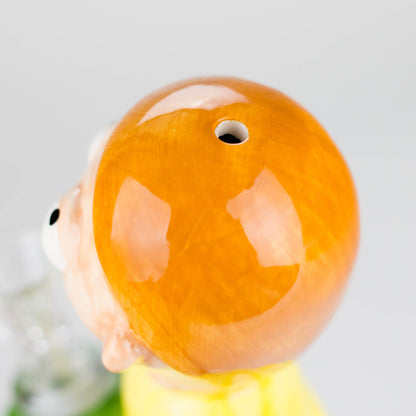 7.75″ Vintage Hippie Boy Ceramic Bong – Cartoon-Inspired Fun Design [ES085WP]