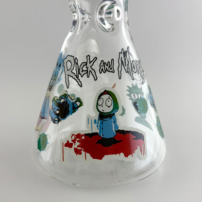 14" Glow in the Dark Cartoon Beaker Bong – 7mm Thick Borosilicate Glass