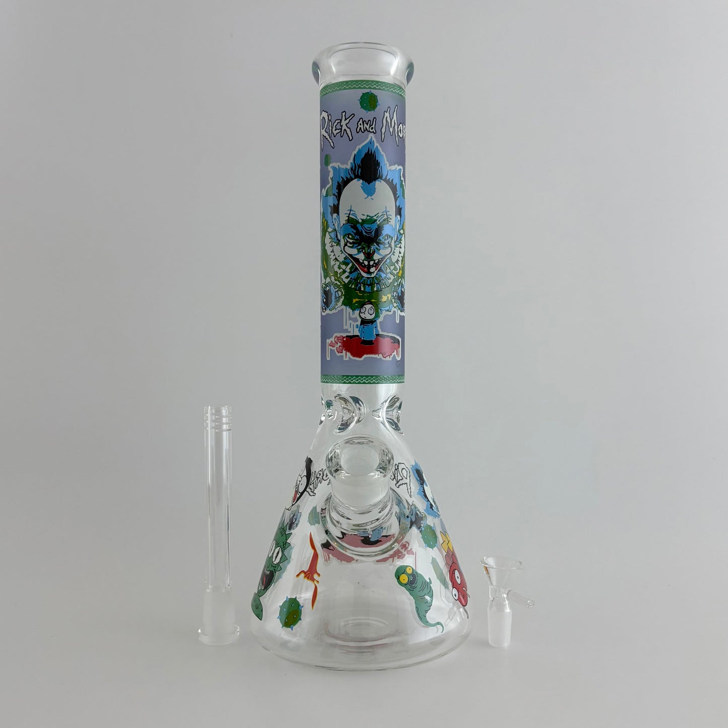 14" Glow in the Dark Cartoon Beaker Bong – 7mm Thick Borosilicate Glass