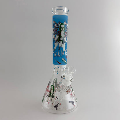 14" Glow in the Dark Cartoon Beaker Bong – 7mm Thick Borosilicate Glass