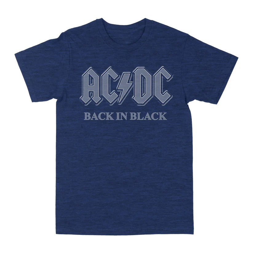 AC/CD | "BACK IN BLACK" Unisex's T-Shirt Heather Navy- Officially Licensed