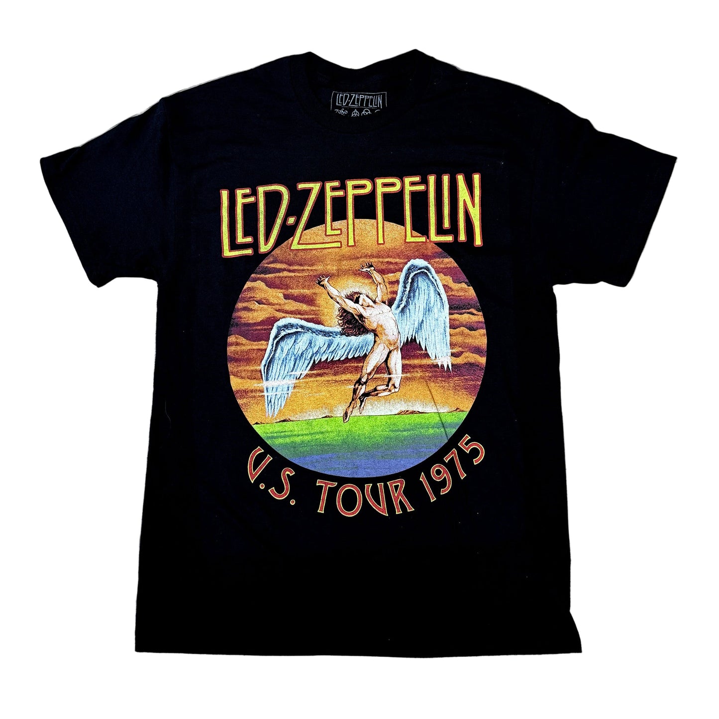 Led Zeppelin | "Swan 77 Distressed" Men's T-Shirt Black - Officially Licensed